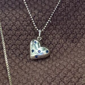 Tiffany & Co. Silver and sapphire necklace